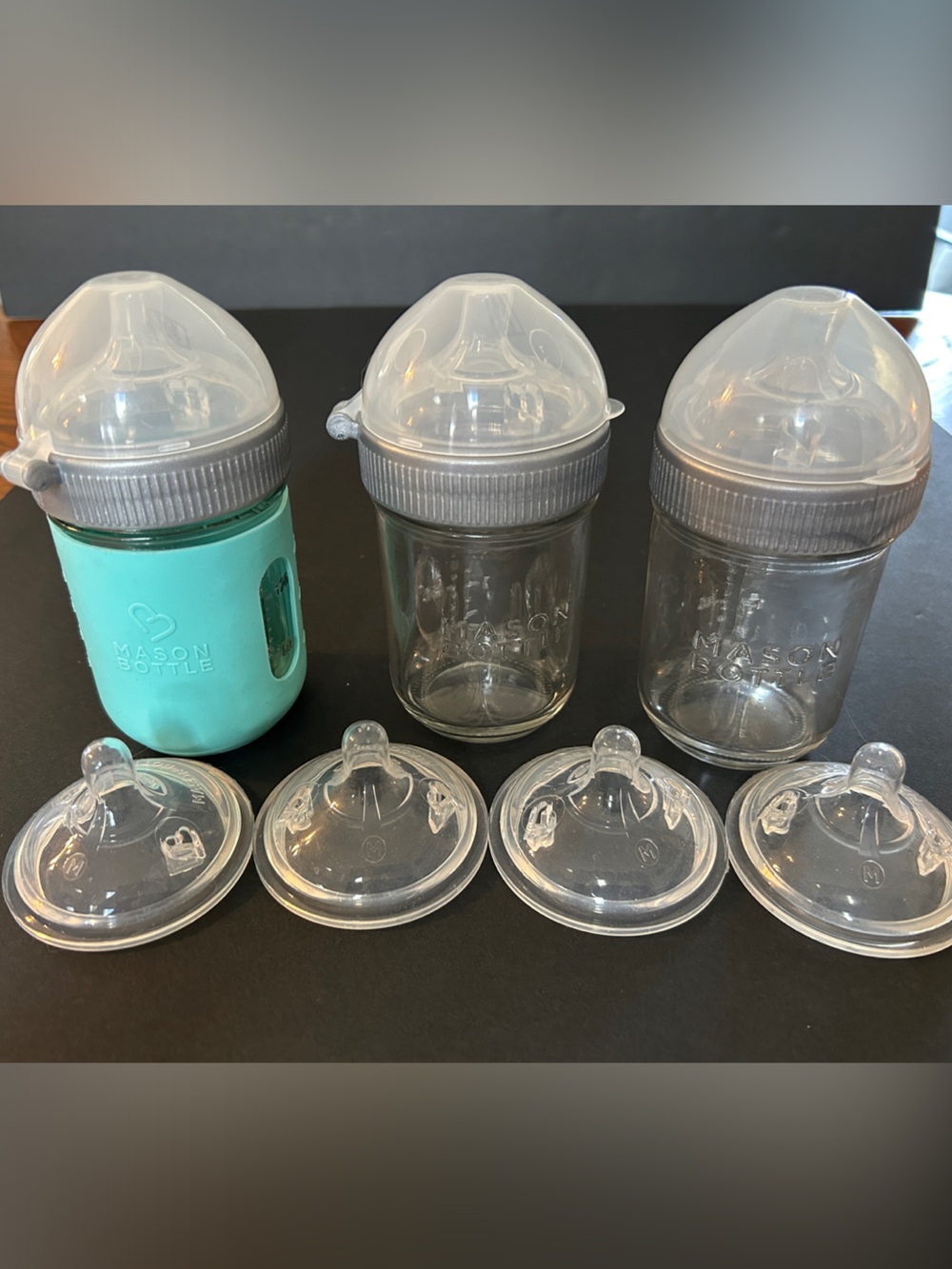 Mason Bottle 8oz Baby Bottle Set